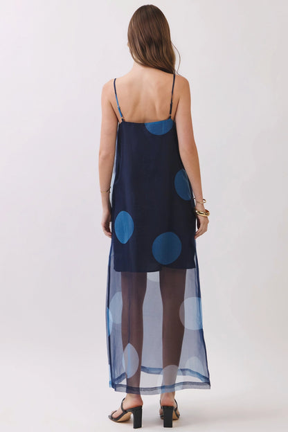 Charlie Polka Dot Maxi Dress- Navy