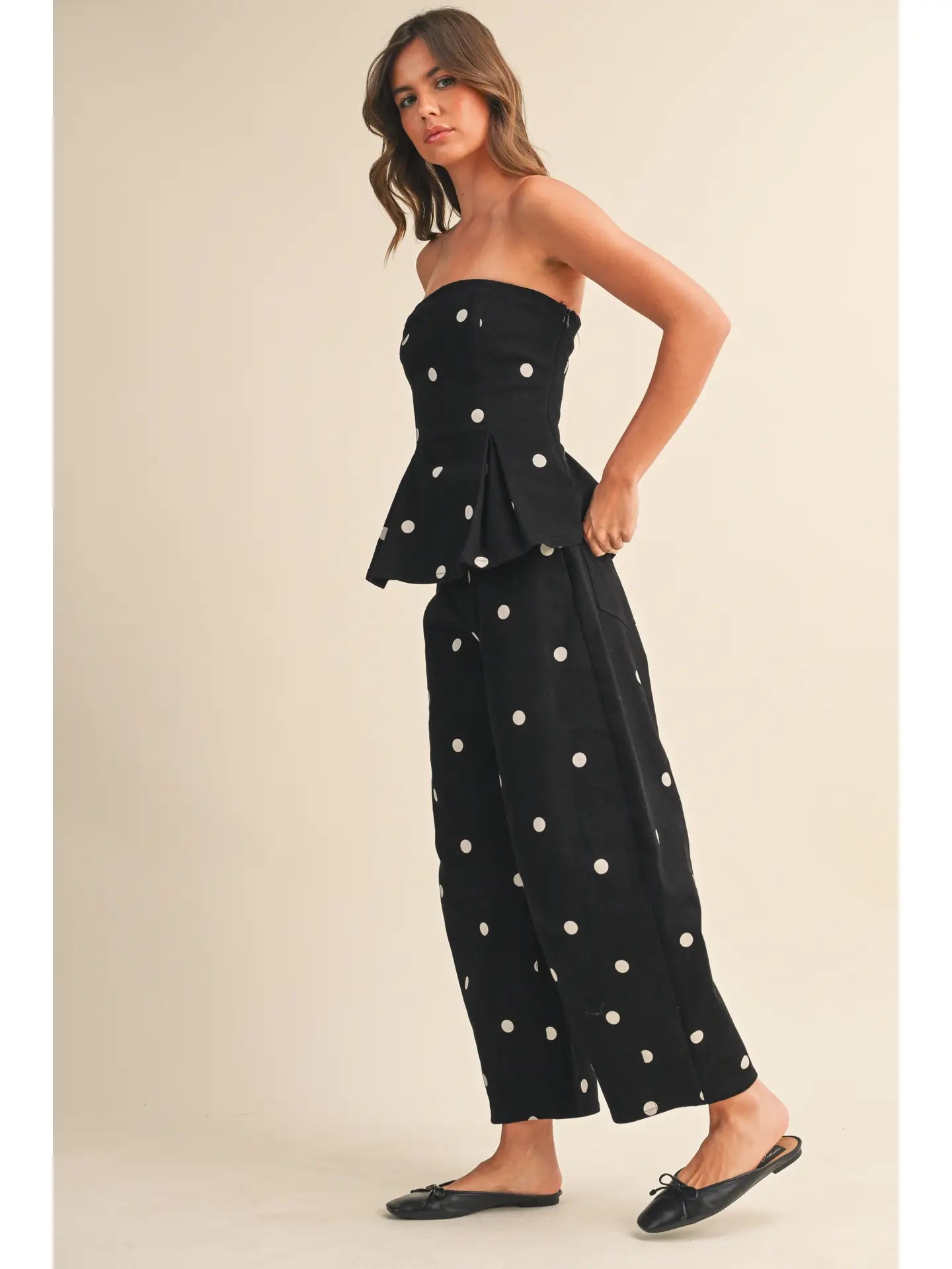 Lennon Polka Dot Set- Black/White