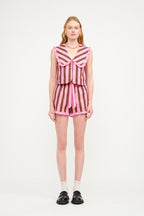 Salome Stripe Set- Pink/Brown