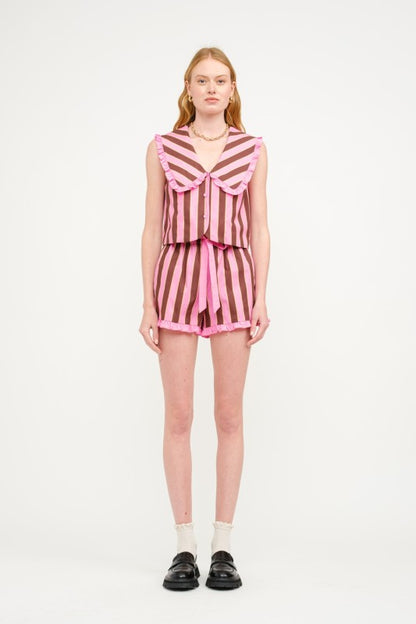 Salome Stripe Set- Pink/Brown