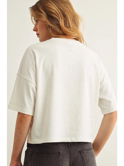 Ellen Button Top- White