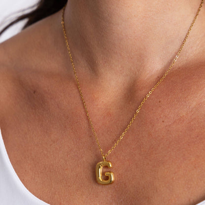 Bubble Initial Necklace: A