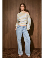 Shaylie Boatneck Top- Yellow
