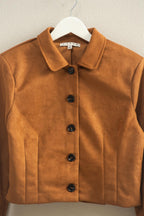 Suede Crop Jacket- Camel