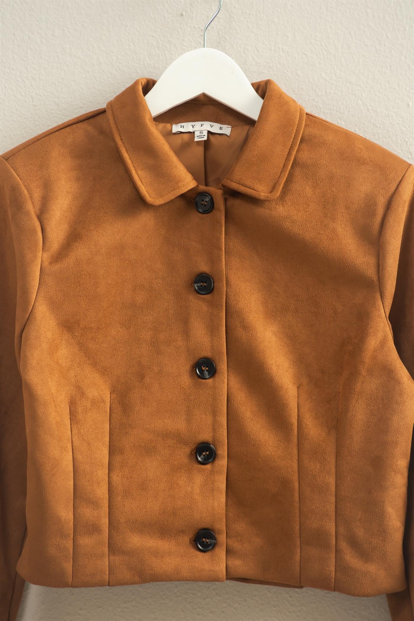 Suede Crop Jacket- Camel