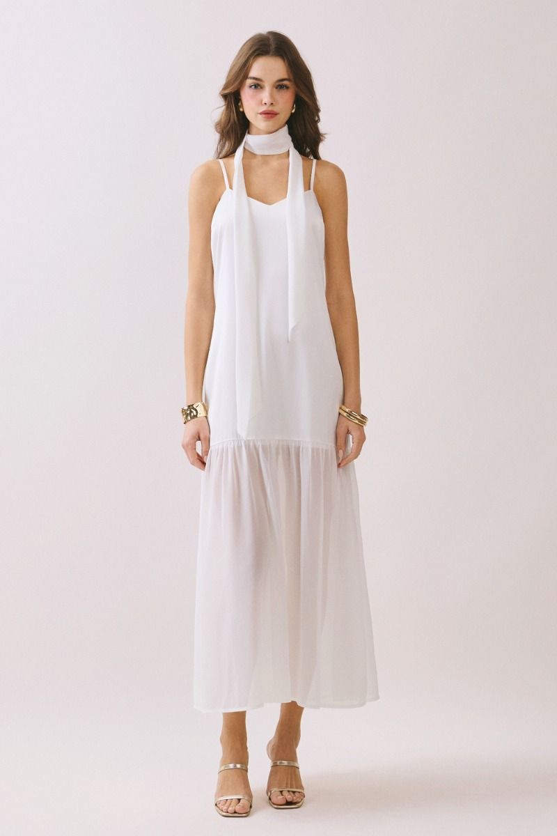 Olive Maxi Dress- White