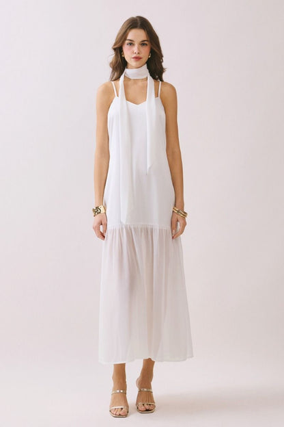 Olive Maxi Dress- White
