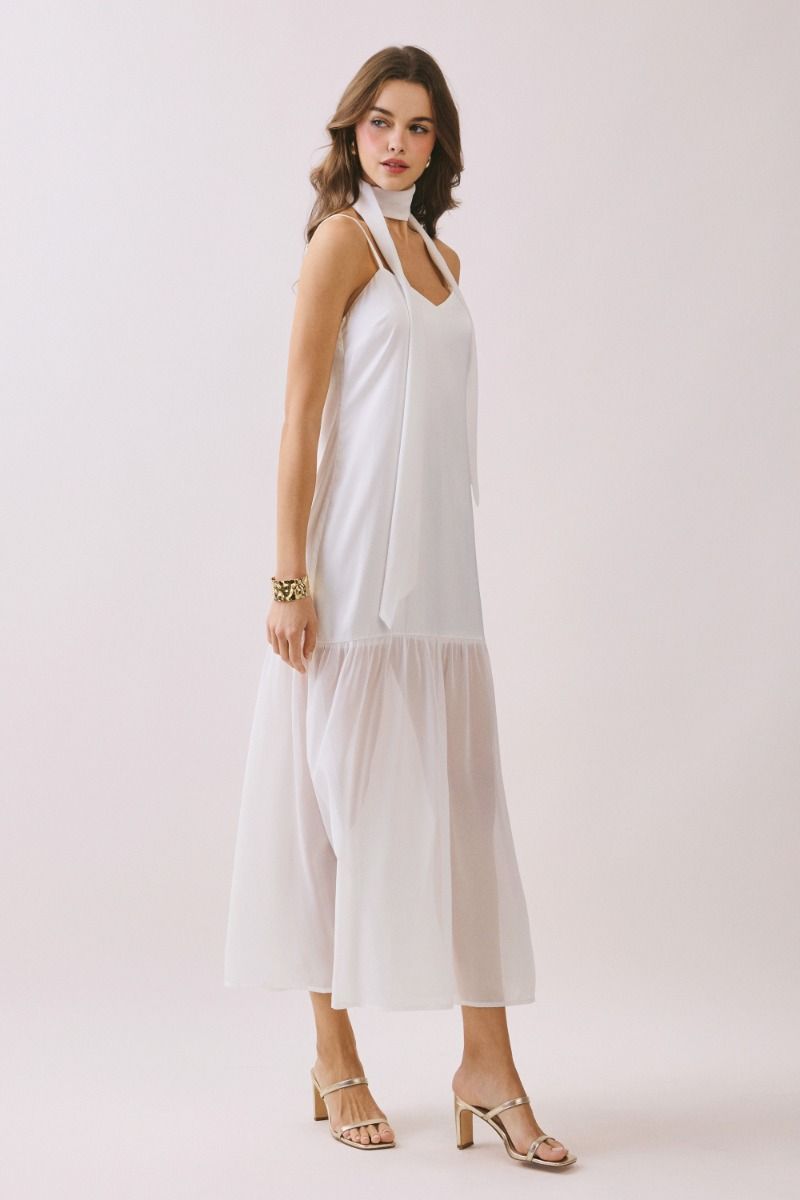 Olive Maxi Dress- White
