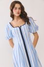 Nova Stripe Midi Dress- Blue/White