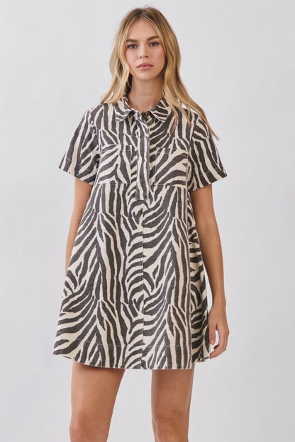 Jax Zebra Mini Dress