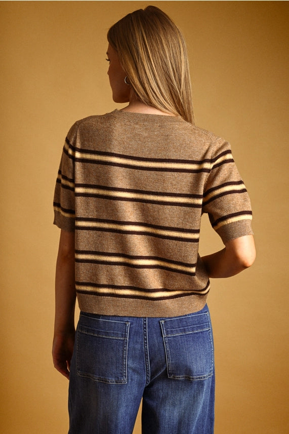 Patricia Striped Sweater- Latte