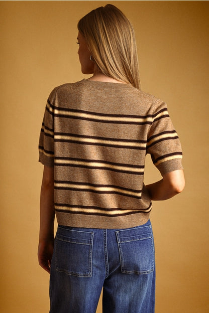 Patricia Striped Sweater- Latte