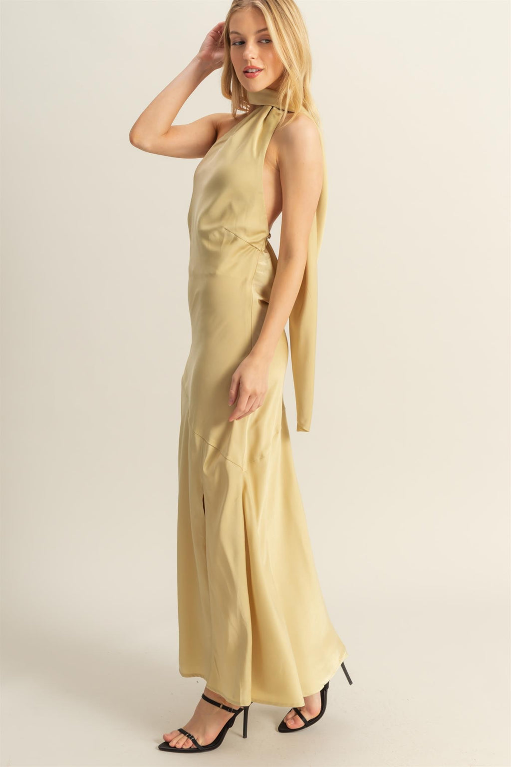 Harley Satin Maxi- Matcha
