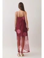 Charlie Polka Dot Maxi Dress- Burgundy