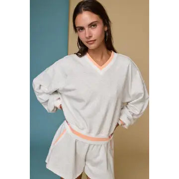 Hattie Lounge Set- Grey/Orange