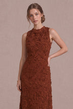 Cori Midi Dress- Rust