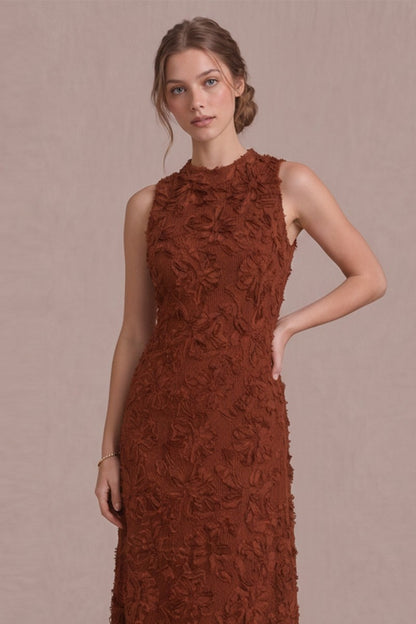 Cori Midi Dress- Rust