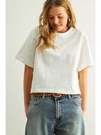 Linen Knit Tee- White