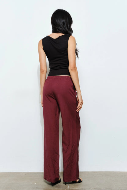 Aubree Basic Pants- Mulberry