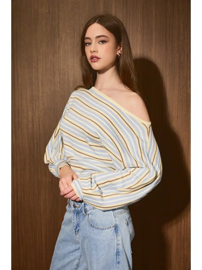 Shaylie Boatneck Top- Yellow