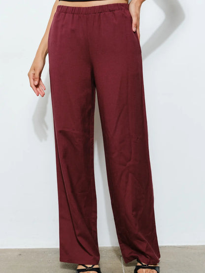 Aubree Basic Pants- Mulberry