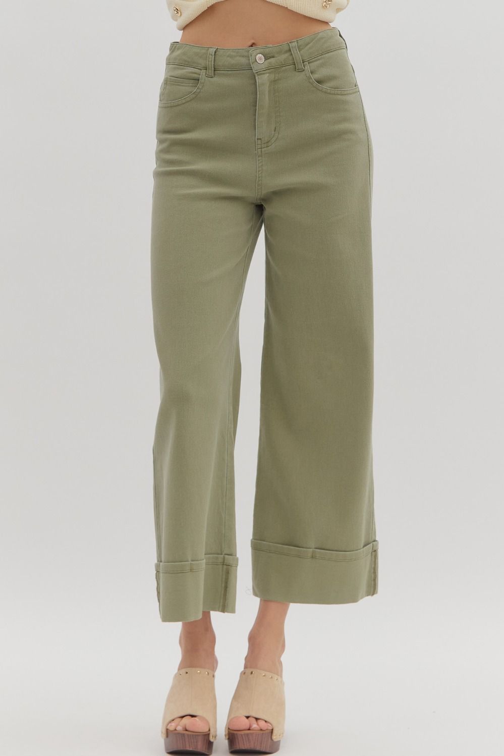 Petra Cuffed Jean- Olive