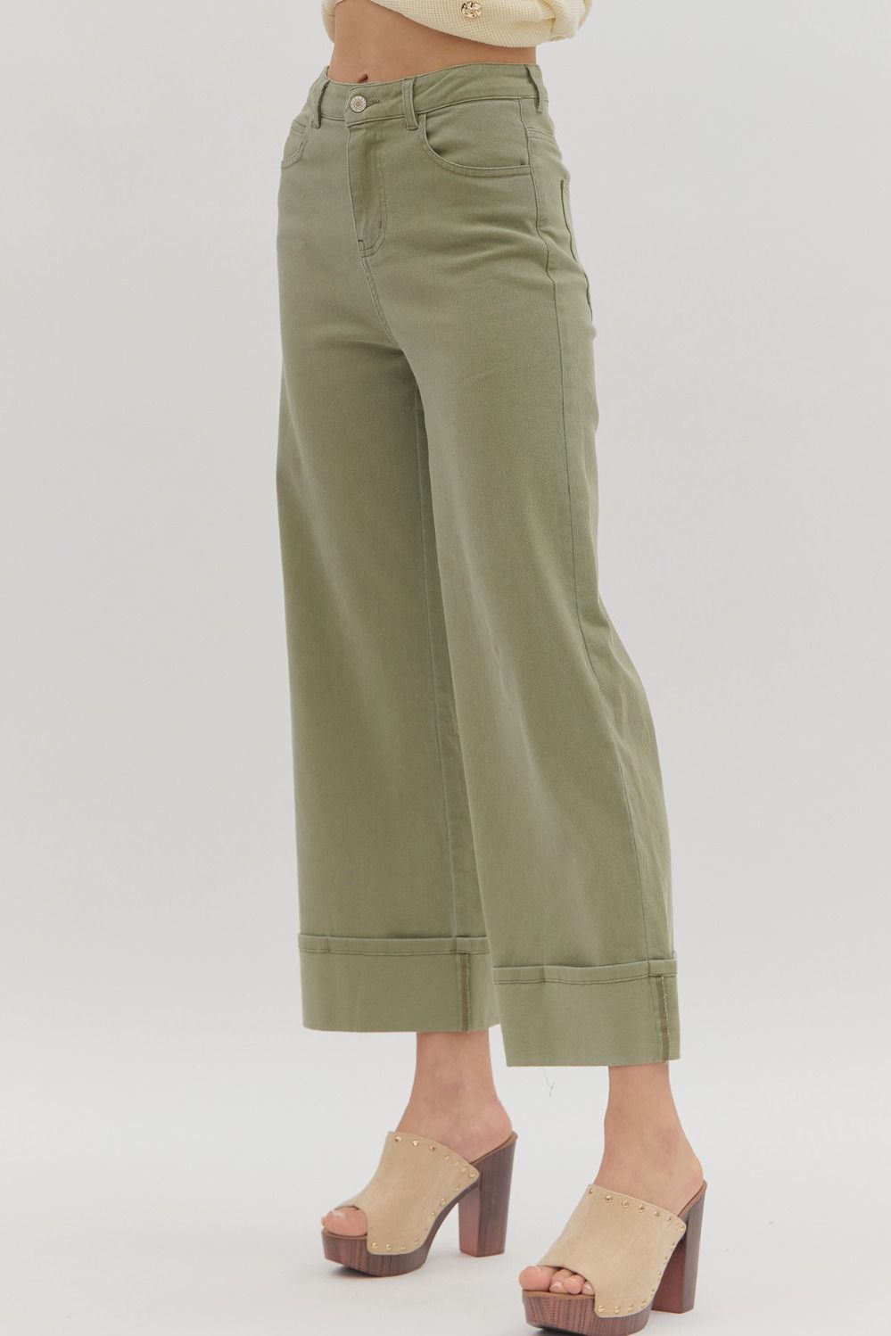 Petra Cuffed Jean- Olive