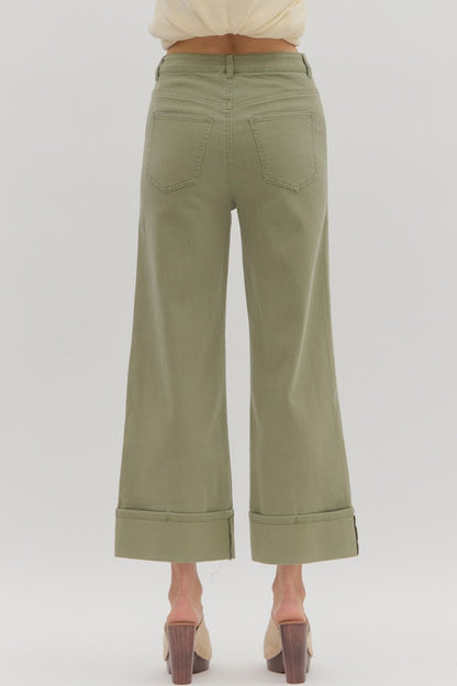 Petra Cuffed Jean- Olive