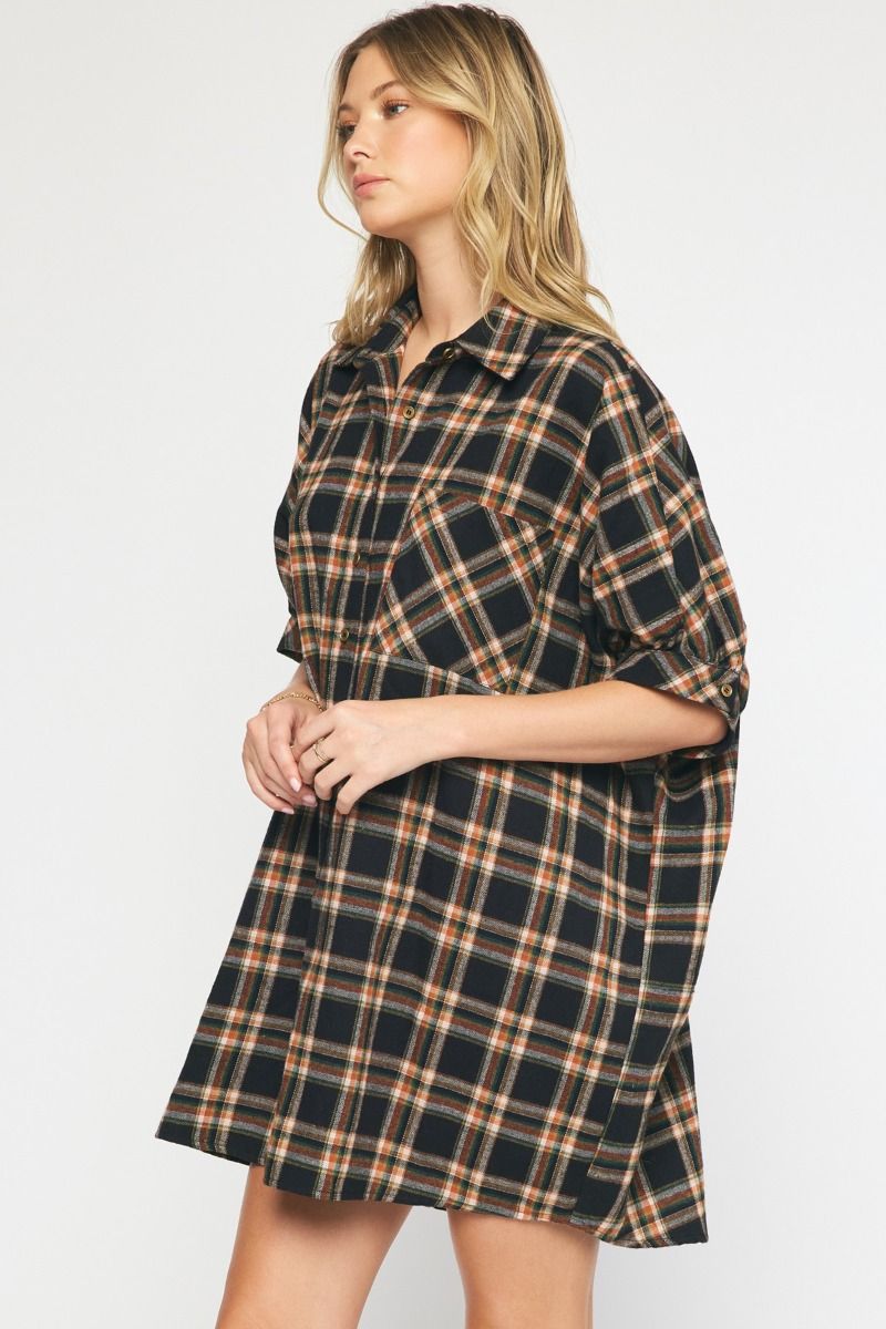 Oversized Flannel Dress