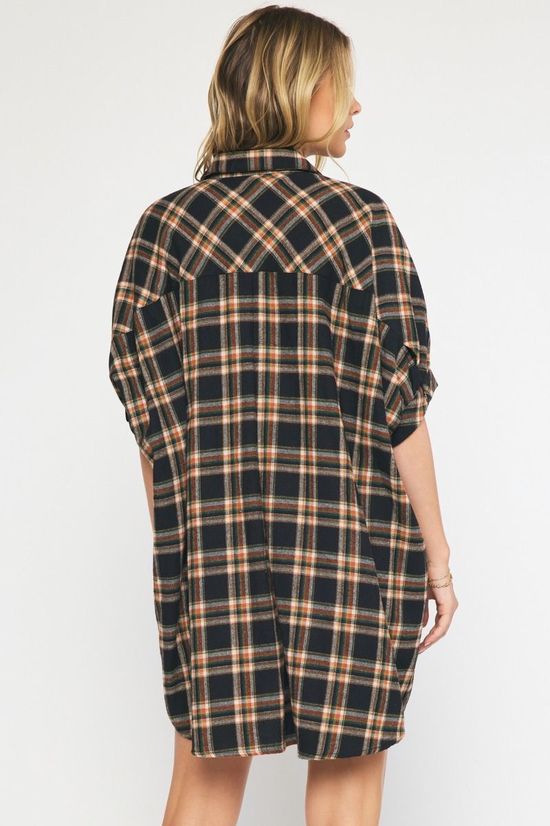 Oversized Flannel Dress