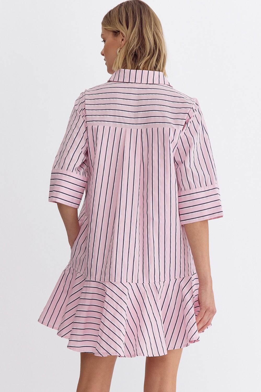 Daely Dress- Pink Stripe