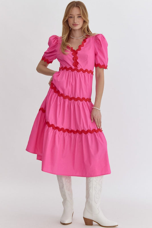 Amanda Dress- Pink/Red