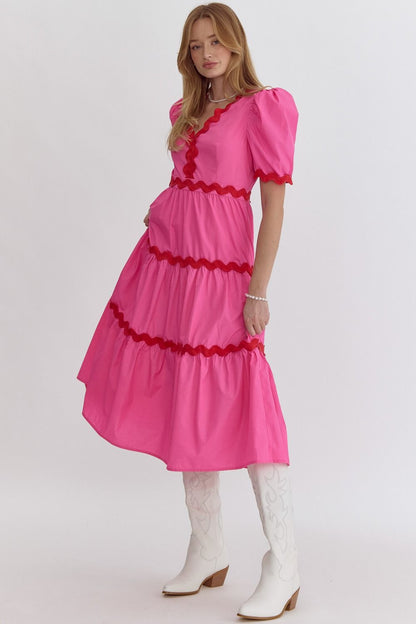 Amanda Dress- Pink/Red