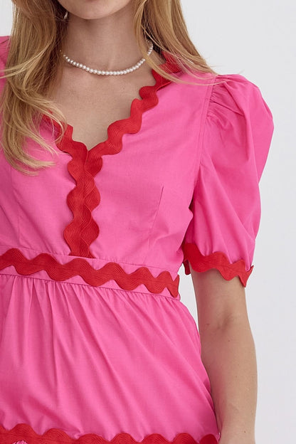 Amanda Dress- Pink/Red