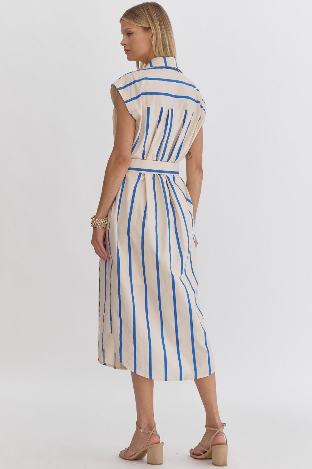 Carol Stripe Midi- Blue