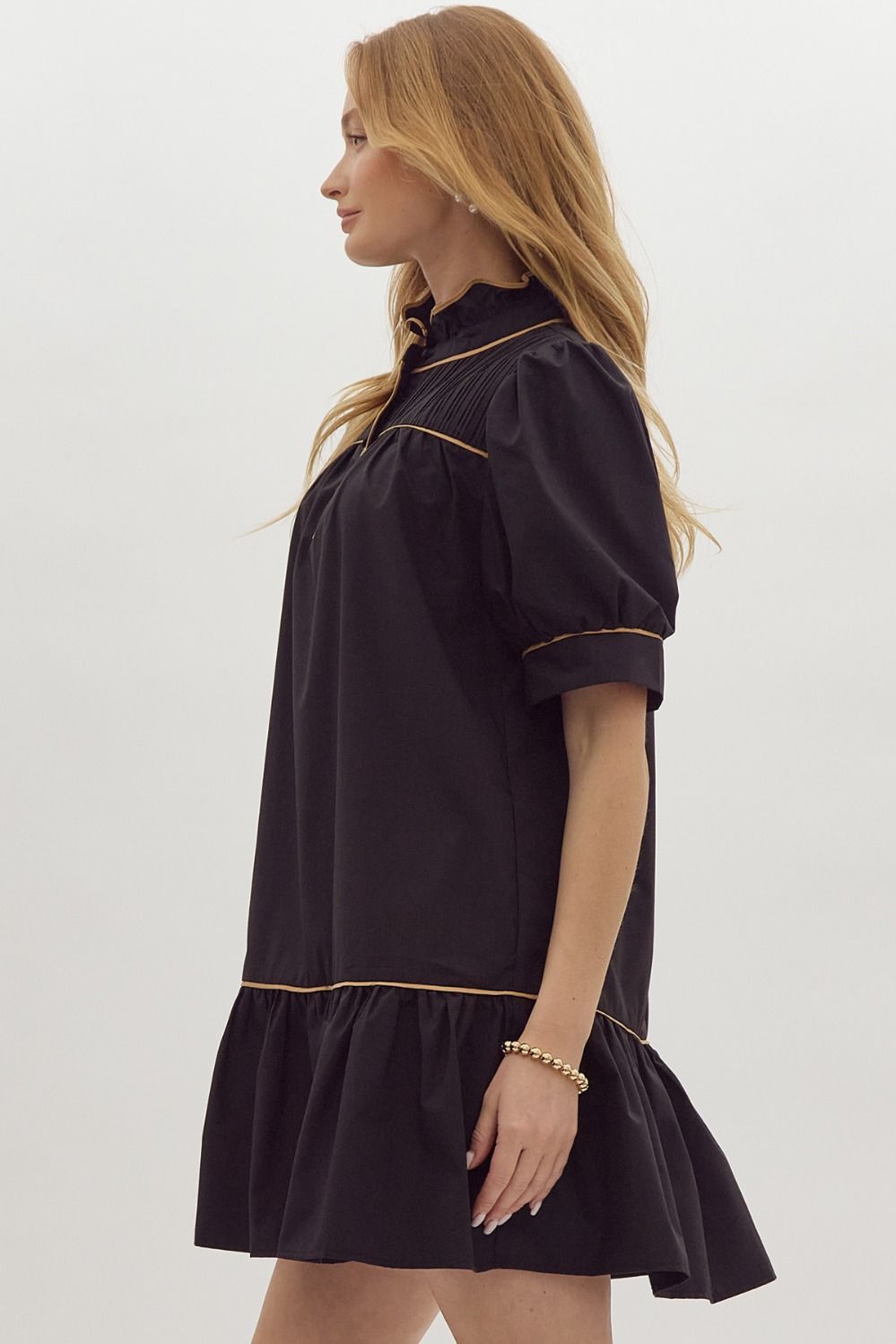 Neely Dress- Black/Tan