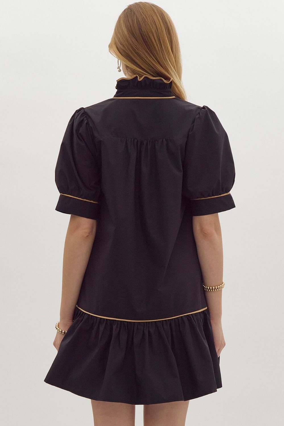 Neely Dress- Black/Tan