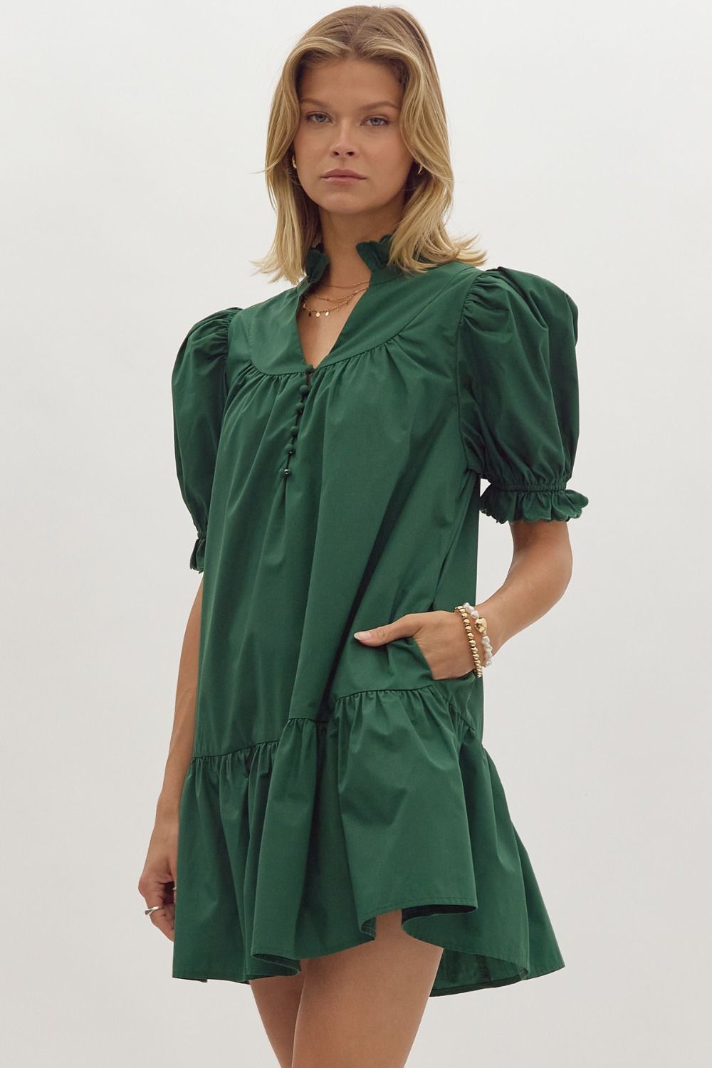 Hunter Green Mini Dress