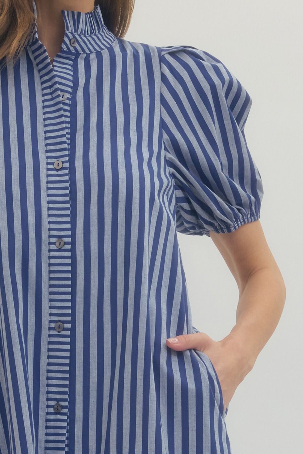 Kennedy Stripe Midi Dress- Navy