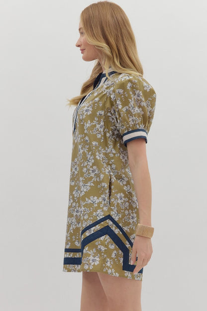 Leela Mini Dress- Olive