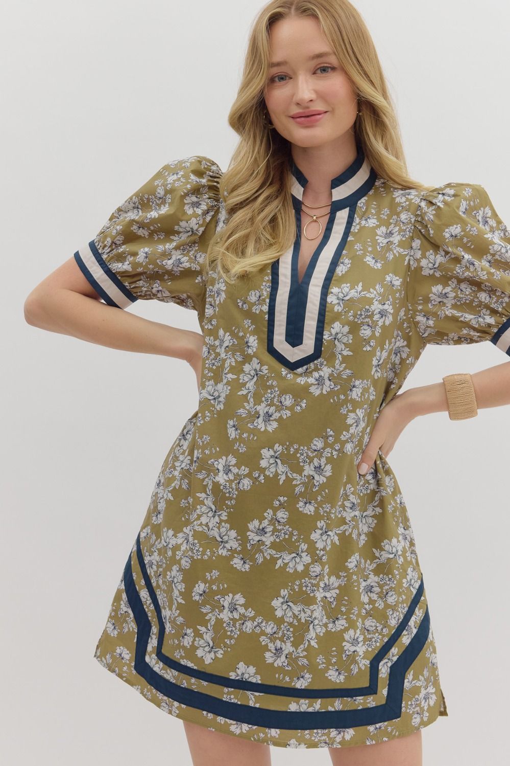 Leela Mini Dress- Olive