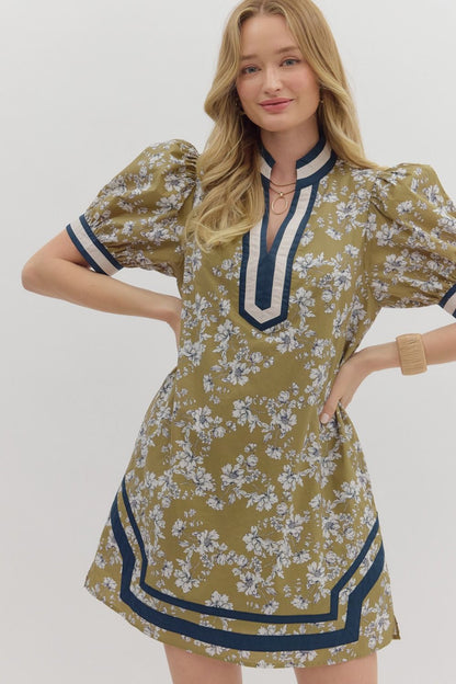 Leela Mini Dress- Olive