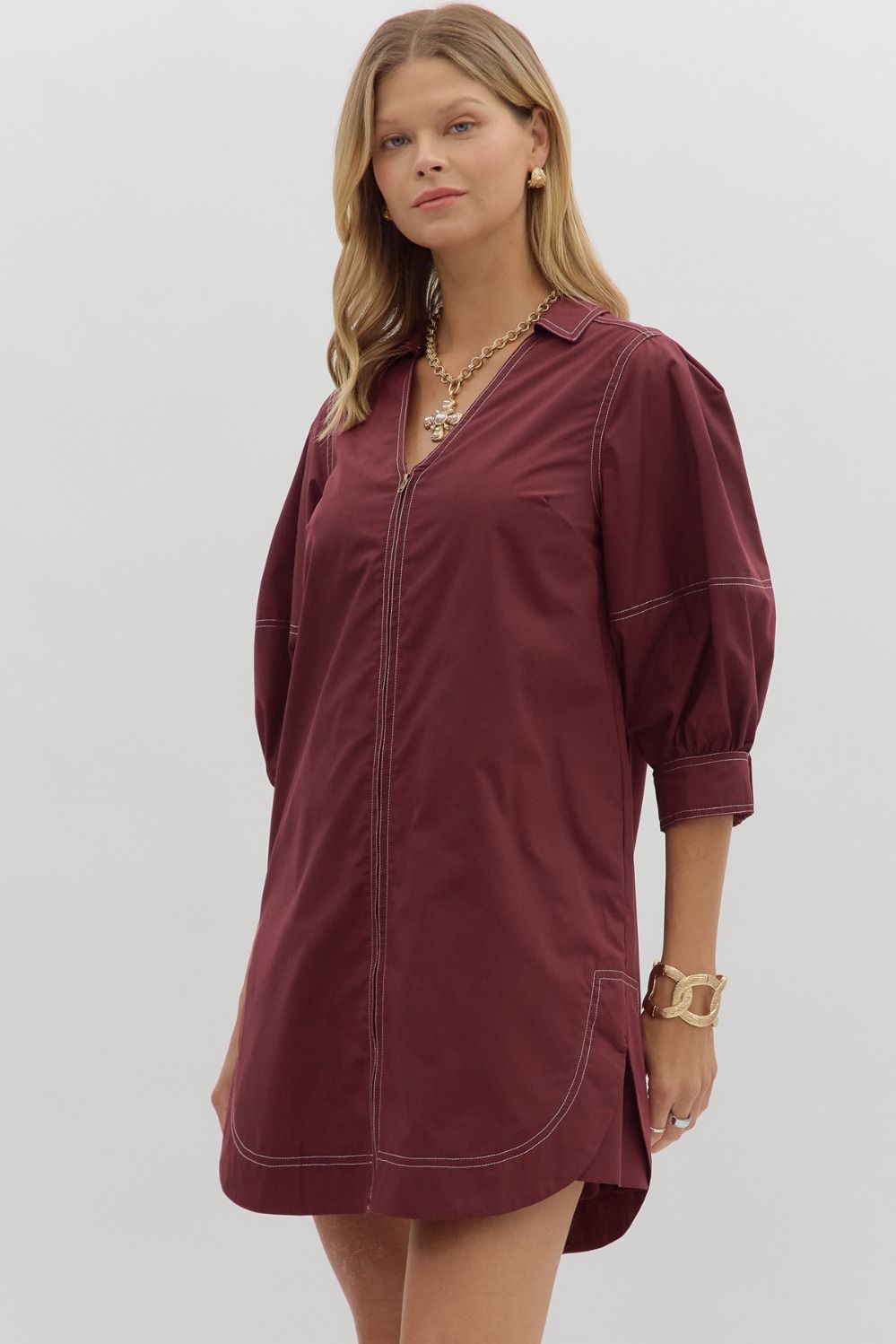 Sylvie Dress- Burgundy