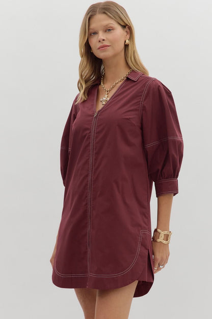 Sylvie Dress- Burgundy
