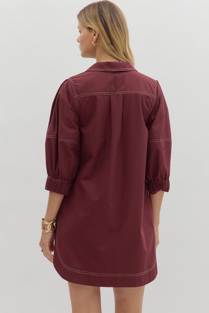 Sylvie Dress- Burgundy