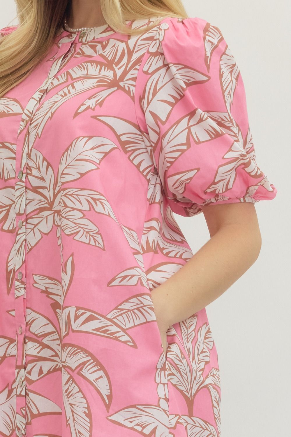 The Palm Mini Dress- Pink