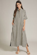 Ophelia Gingham Dress- Black