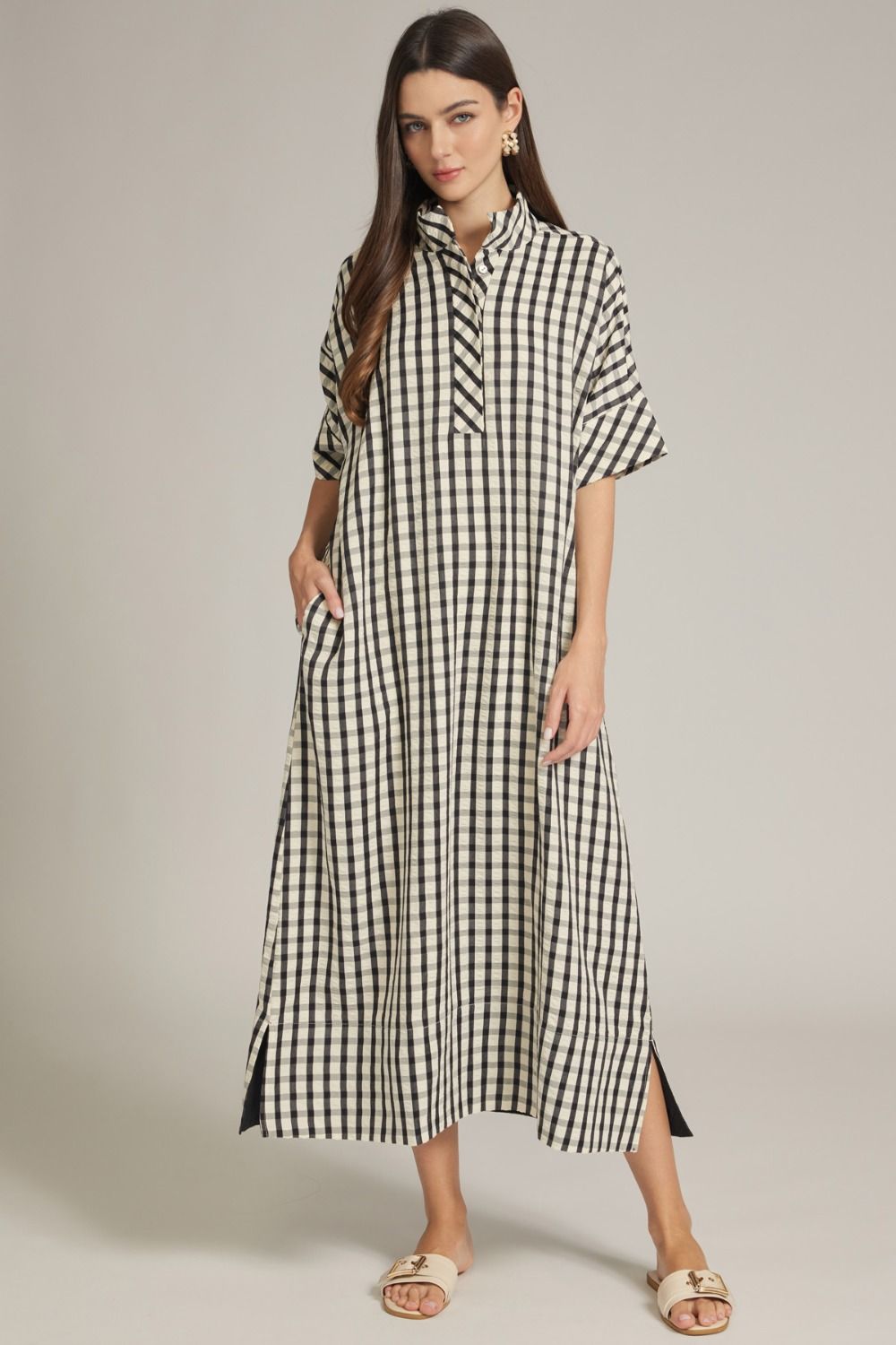 Ophelia Gingham Dress- Black