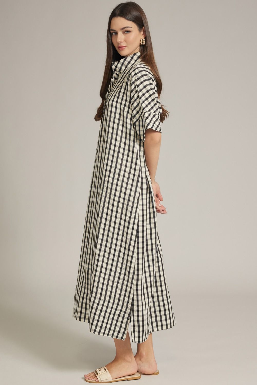 Ophelia Gingham Dress- Black