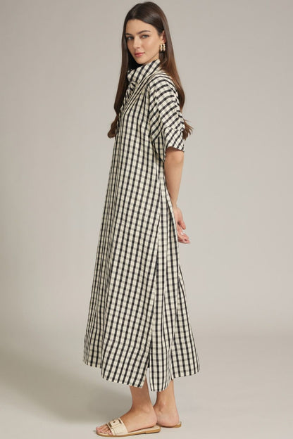 Ophelia Gingham Dress- Black